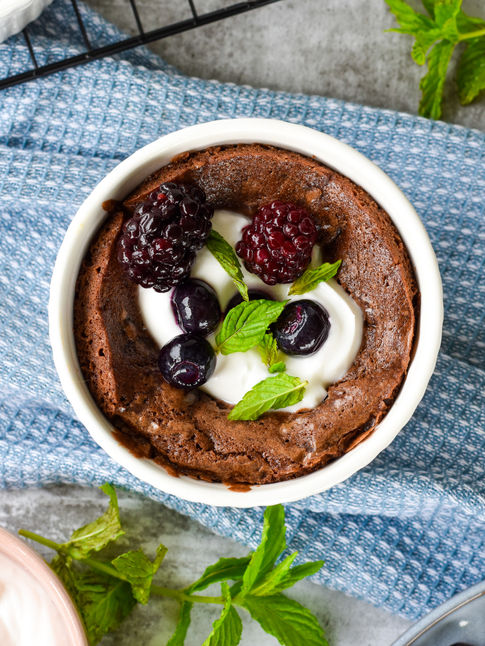 Vegan Double Choc Fudgy Brownie Pots