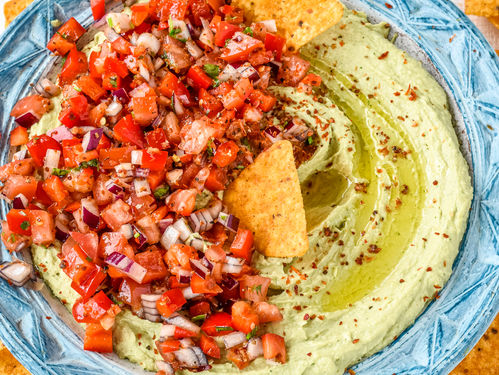 Avocado Hummus with Fresh Salsa