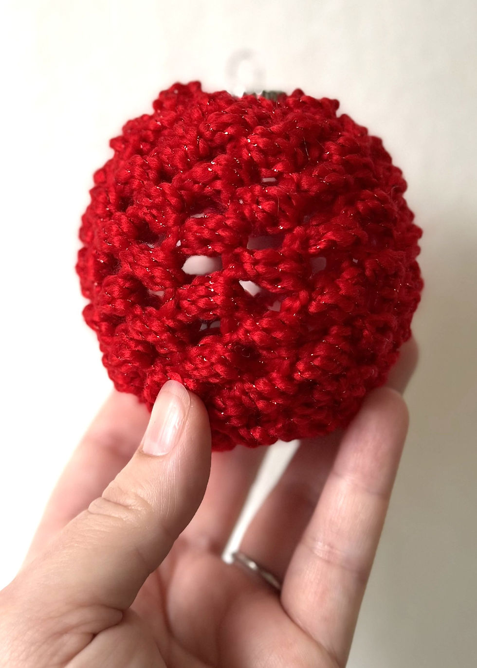 Thumbnail: Bright Sparkly Red Ball Ornament