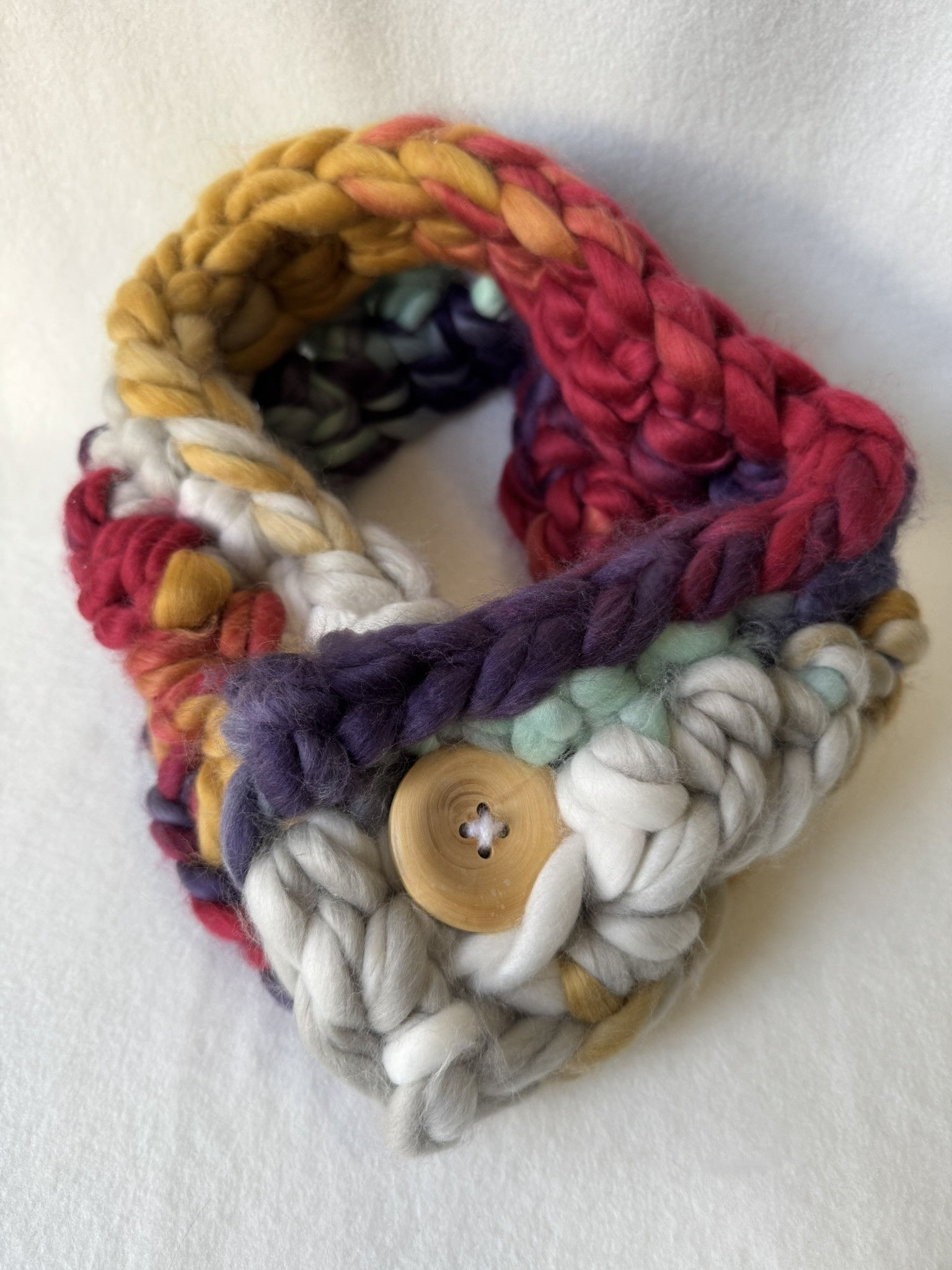 Mega Fluffy Button Cowl