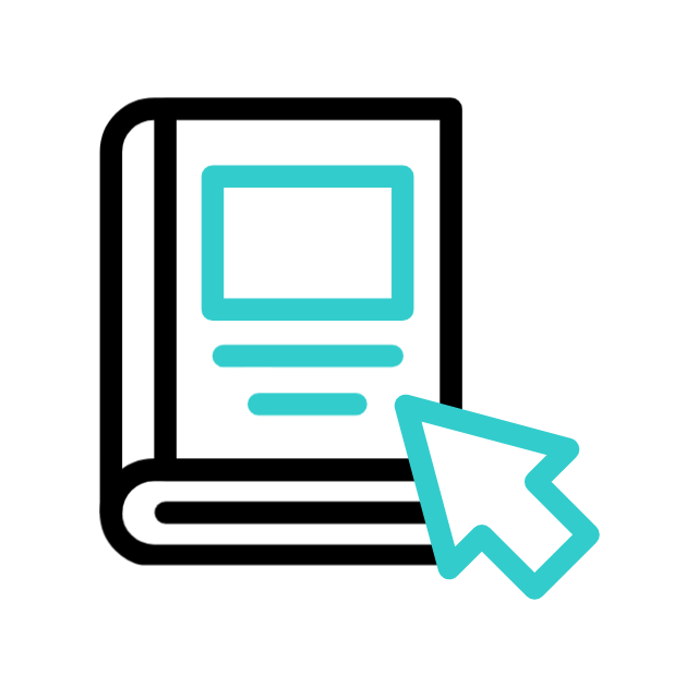 Livro com cursor clicando