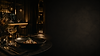 Luxury restaurant and cocktail bar concept with warm ambient lighting