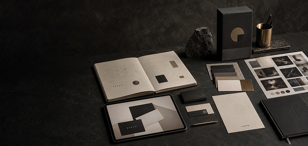Brand strategy, visual identity and creative direction workspace