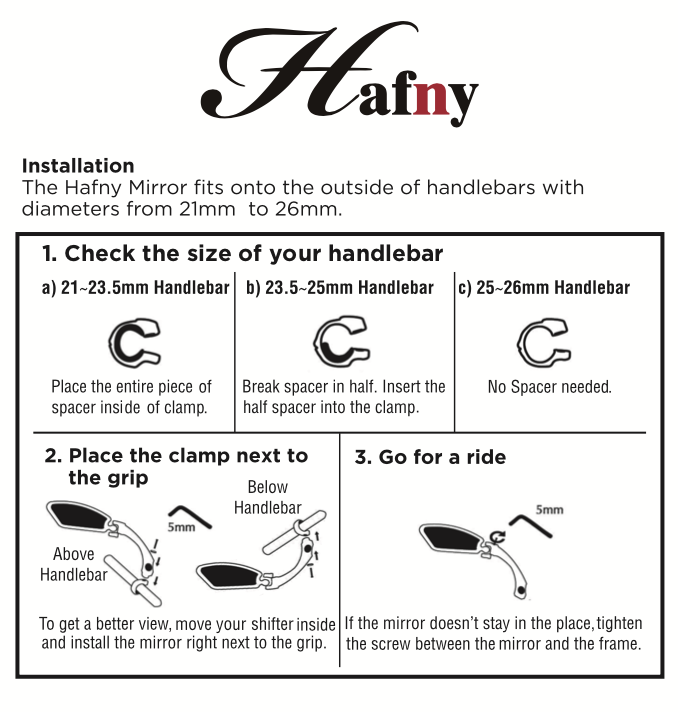 Hafny bar end mirror sales