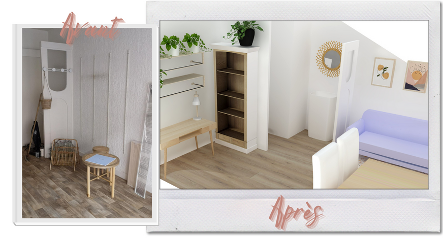 Avant après agencement et décoration atelier en centre ville