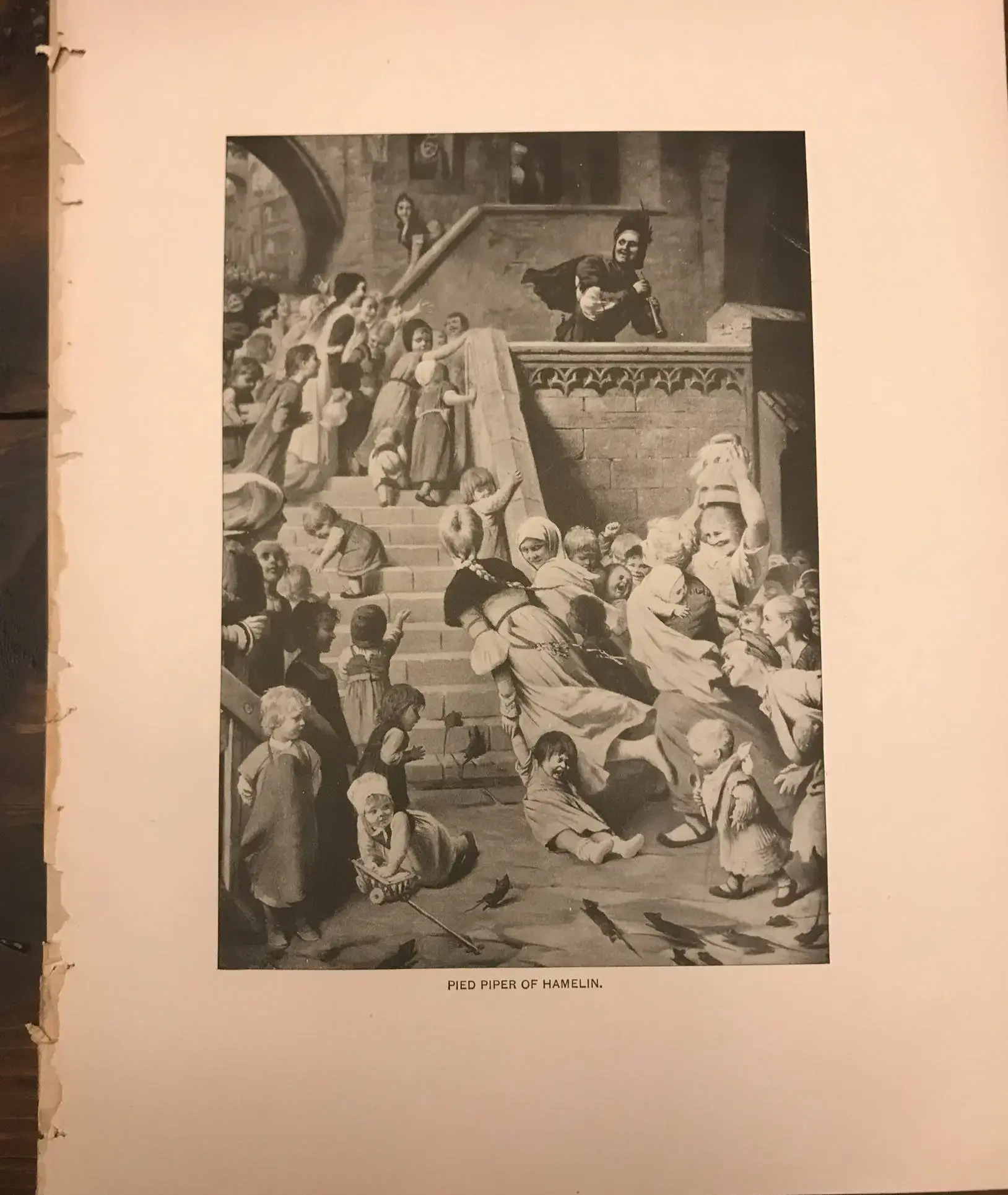 Antique Print, Vintage Print - Typogravure, Pied Piper of Hamelin