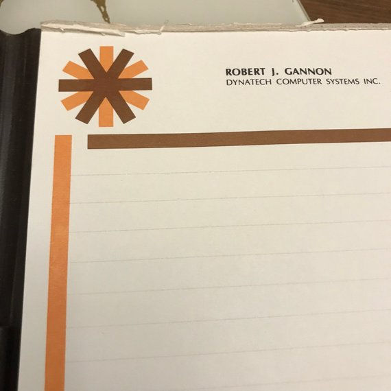 Thumbnail: Vintage Vinyl Notepad, 1980s Retro Computer Tech Company Stationary