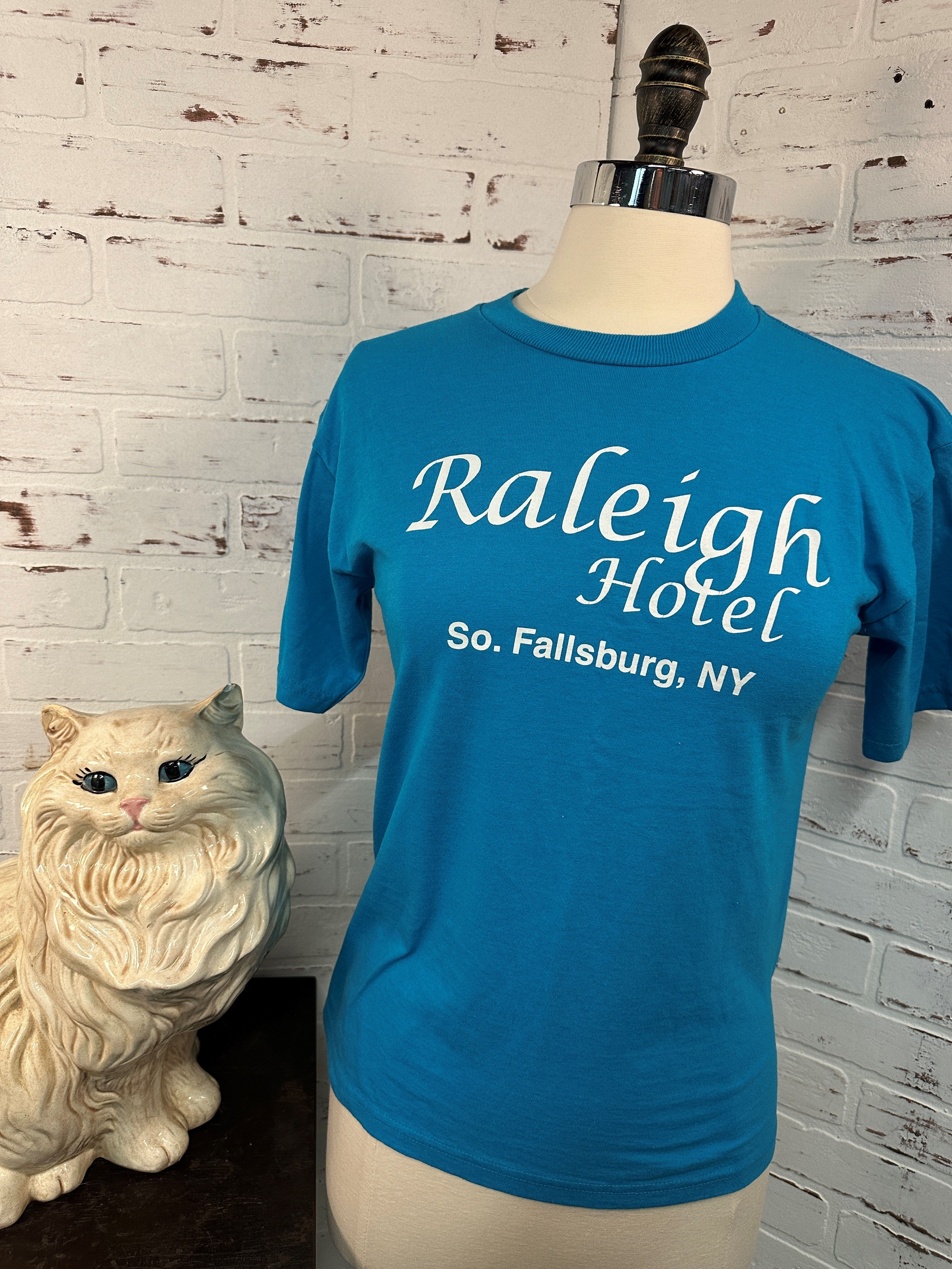 Raleigh Hotel, South Fallsburg, NY, Tourist Souvenir Tee, Grunge 2000s (TS-A459)
