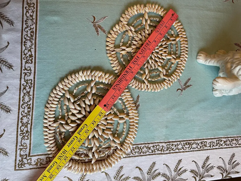 Thumbnail: Vintage 1970s, Seashell Placemat, Cowrie Shell Trivet, Coaster, Hot Plate