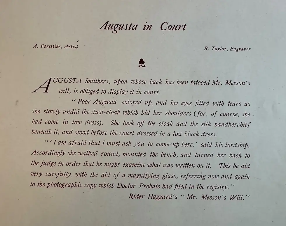 Thumbnail: Victorian Tattoo Print: Augusta in Court, Mr. Meeson's Will (11.5x9") (AR-A519)