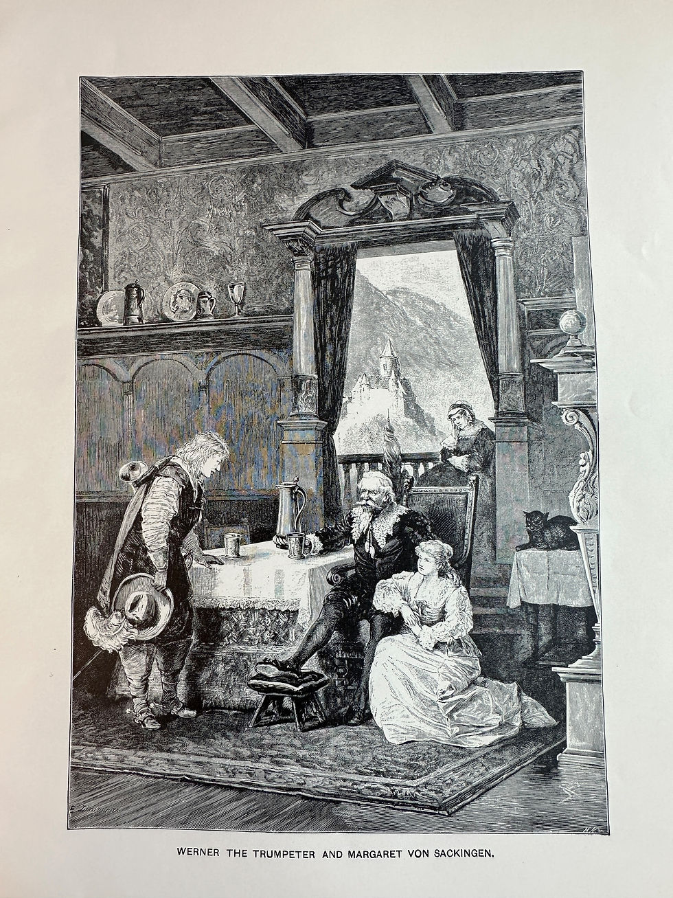 Antique Print, The Trumpeter, Opera Art, Viktor Nessler, 1892 Lithograph