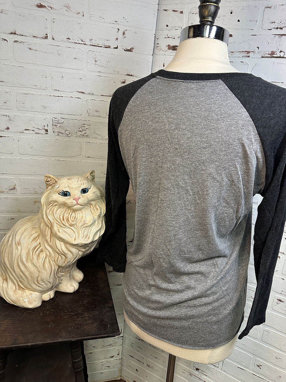 Thumbnail: Baseball Tee, Texas Pride, Gray with Black Sleeves Size Medium (TS-A466)