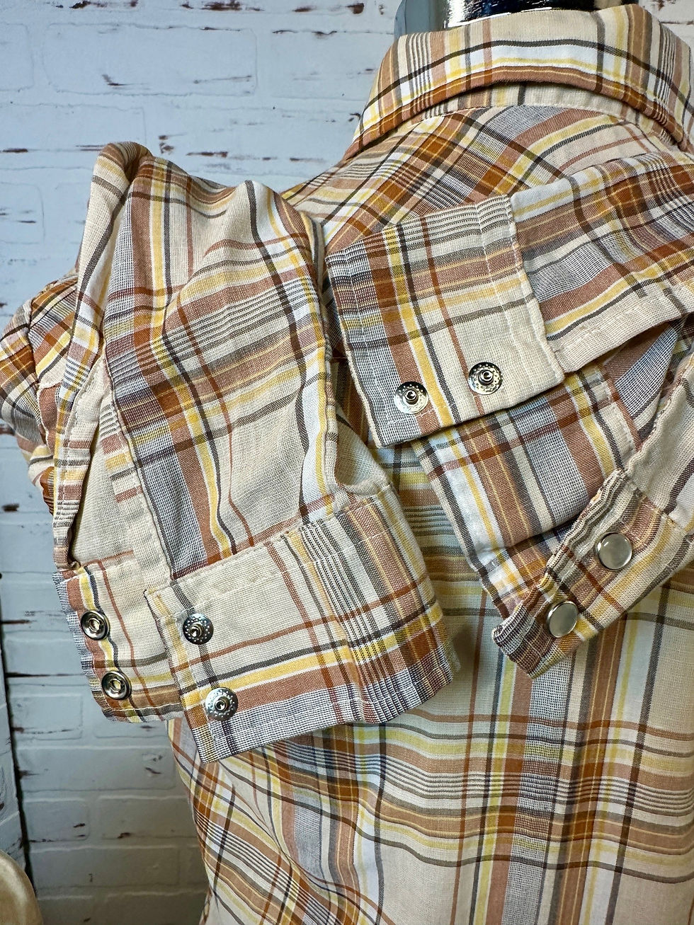 Thumbnail: 80s Western Shirt, Cowboy Costume, Pearl Snap Button Down by BRADLEES (CL-A372)