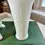 Thumbnail: Vintage Milk Glass Vase, Vintage White Vase, Tear Drop Pearl Bead Pattern