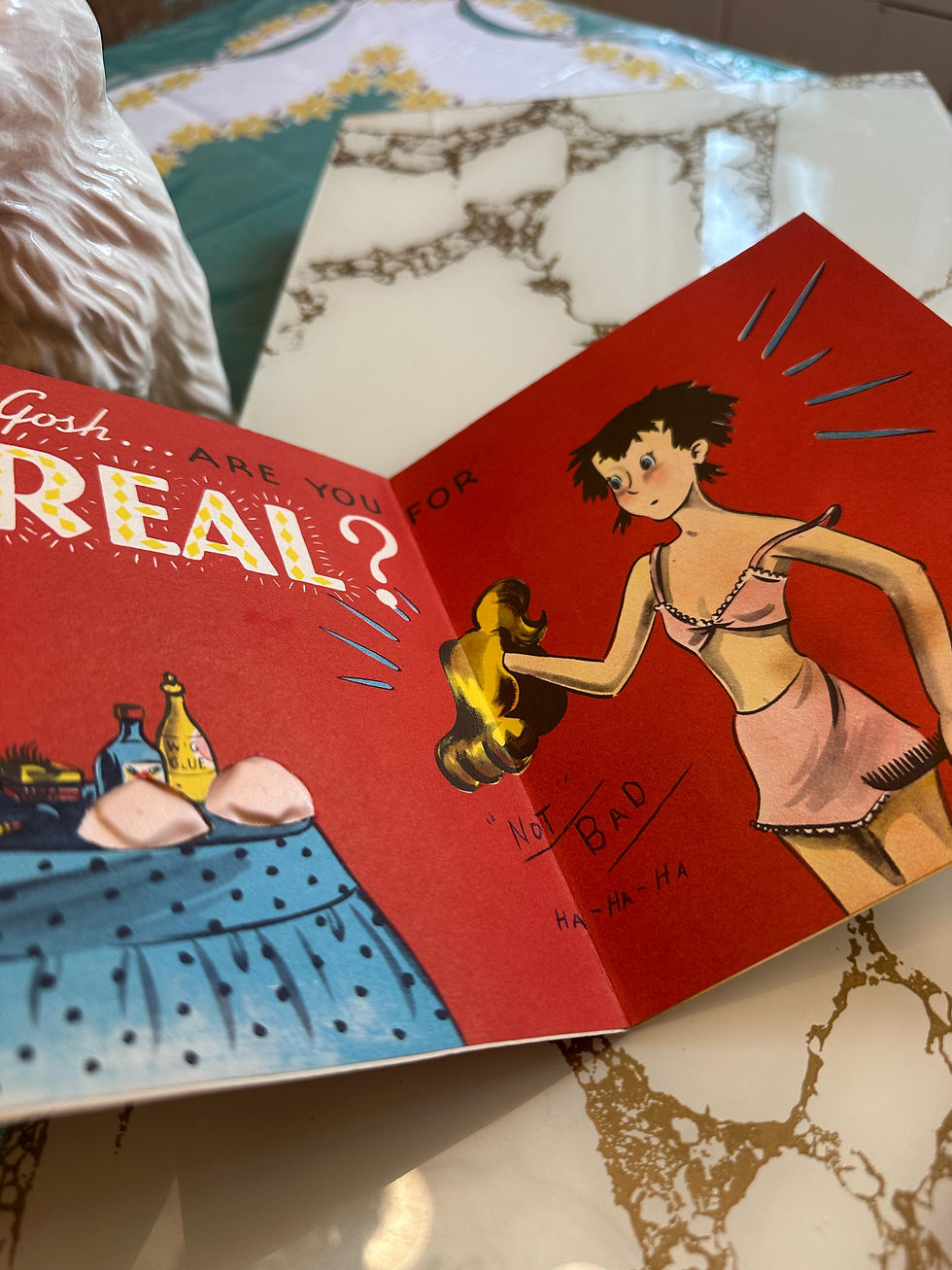 Thumbnail: Vintage Valentine Card, 1950s Sexy Pinup, Sweater Girl (EP-A118)