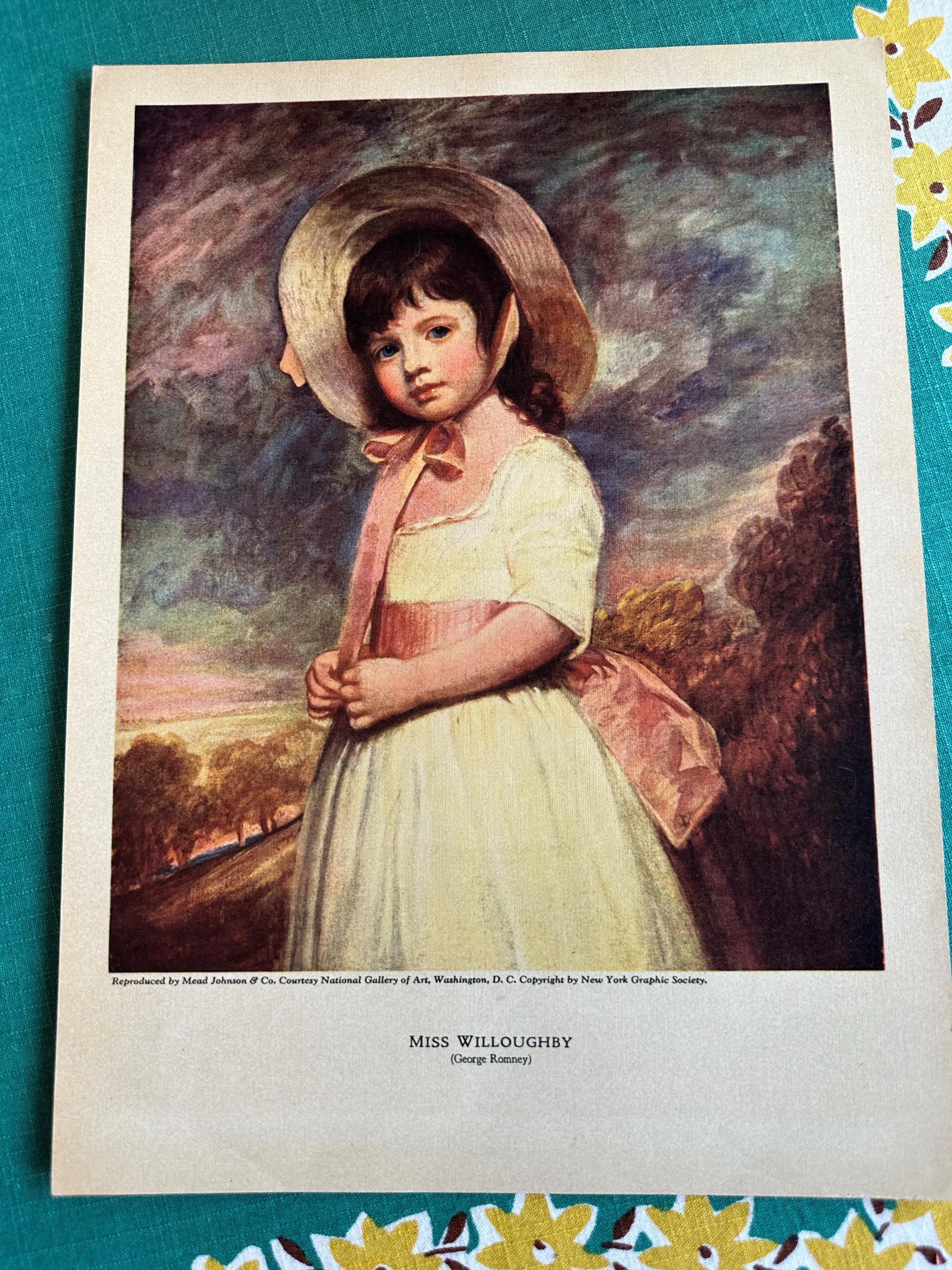 Vintage Print Reproduction, 1940s, Miss Juliana Willoughby, George Romney