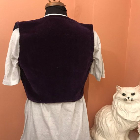 Thumbnail: Vintage Vest, Purple Velvet Vest, Steampunk, Costume Part, Gypsy Costume, Hobo