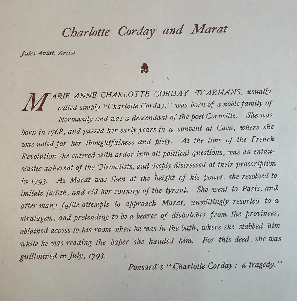 Thumbnail: Antique Print, Charlotte Corday and Marat, French Revolution History, Engraving