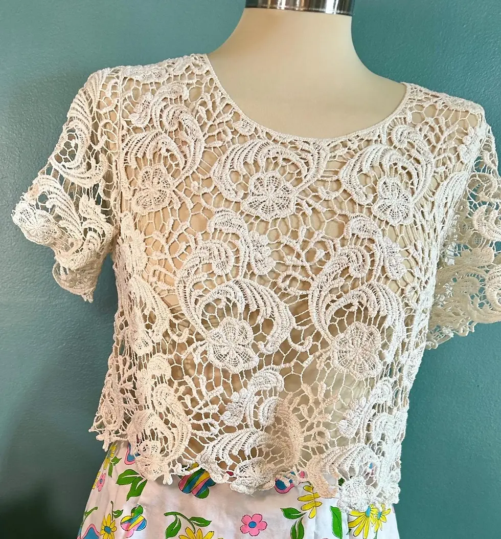 Thumbnail: Vintage 90s Delia's, Sexy Crop Top, Crochet Top, Bohemian, Hippie Shirt, Beach