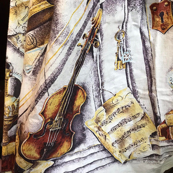 Thumbnail: Vintage 50s Skirt, 50s Circle Skirt, Violin, Classic Music