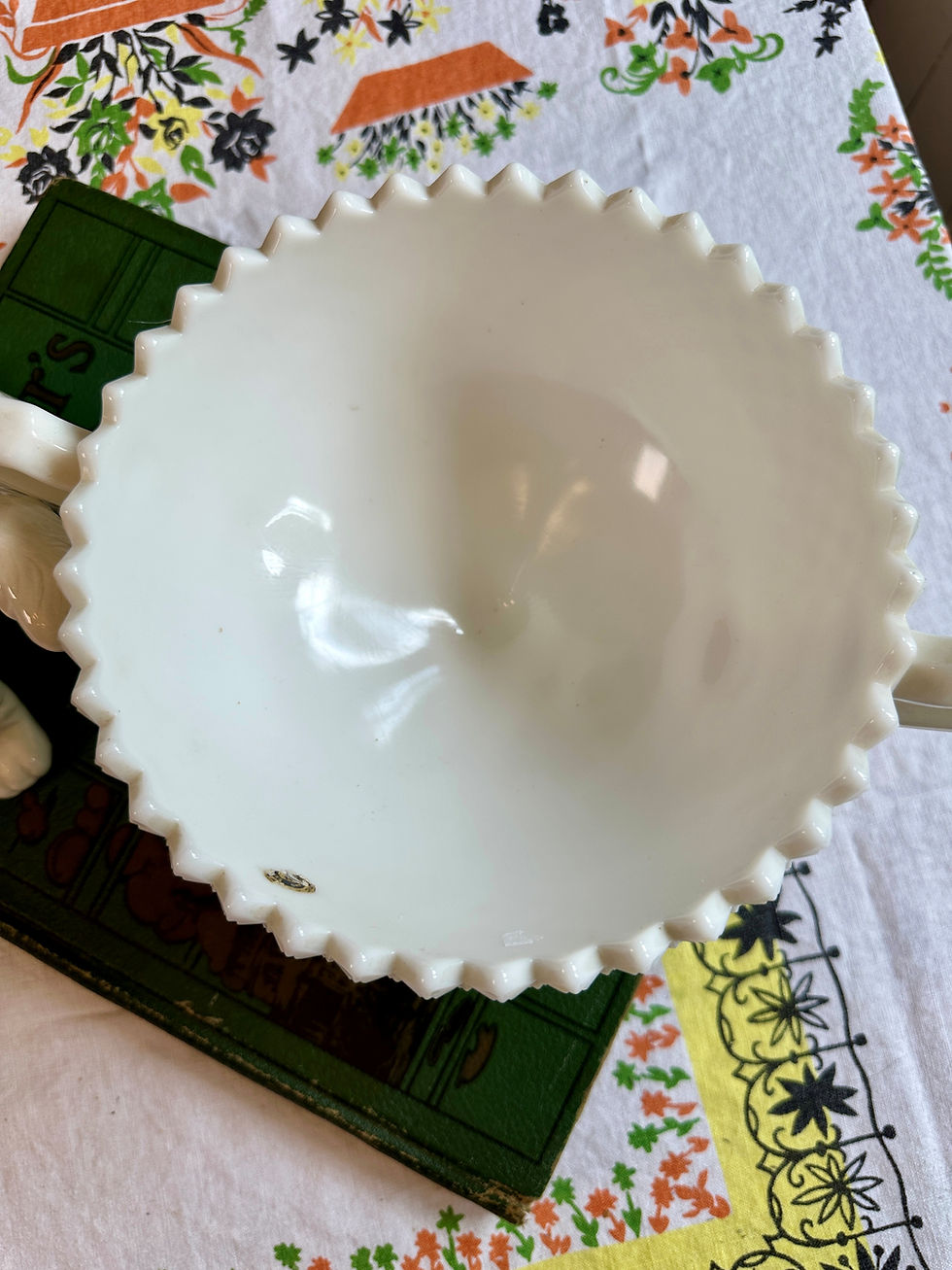 Thumbnail: Vintage Milk Glass Bowl, Diamond Hobnail, Trophy Compote, Westmoreland (HG-A123)