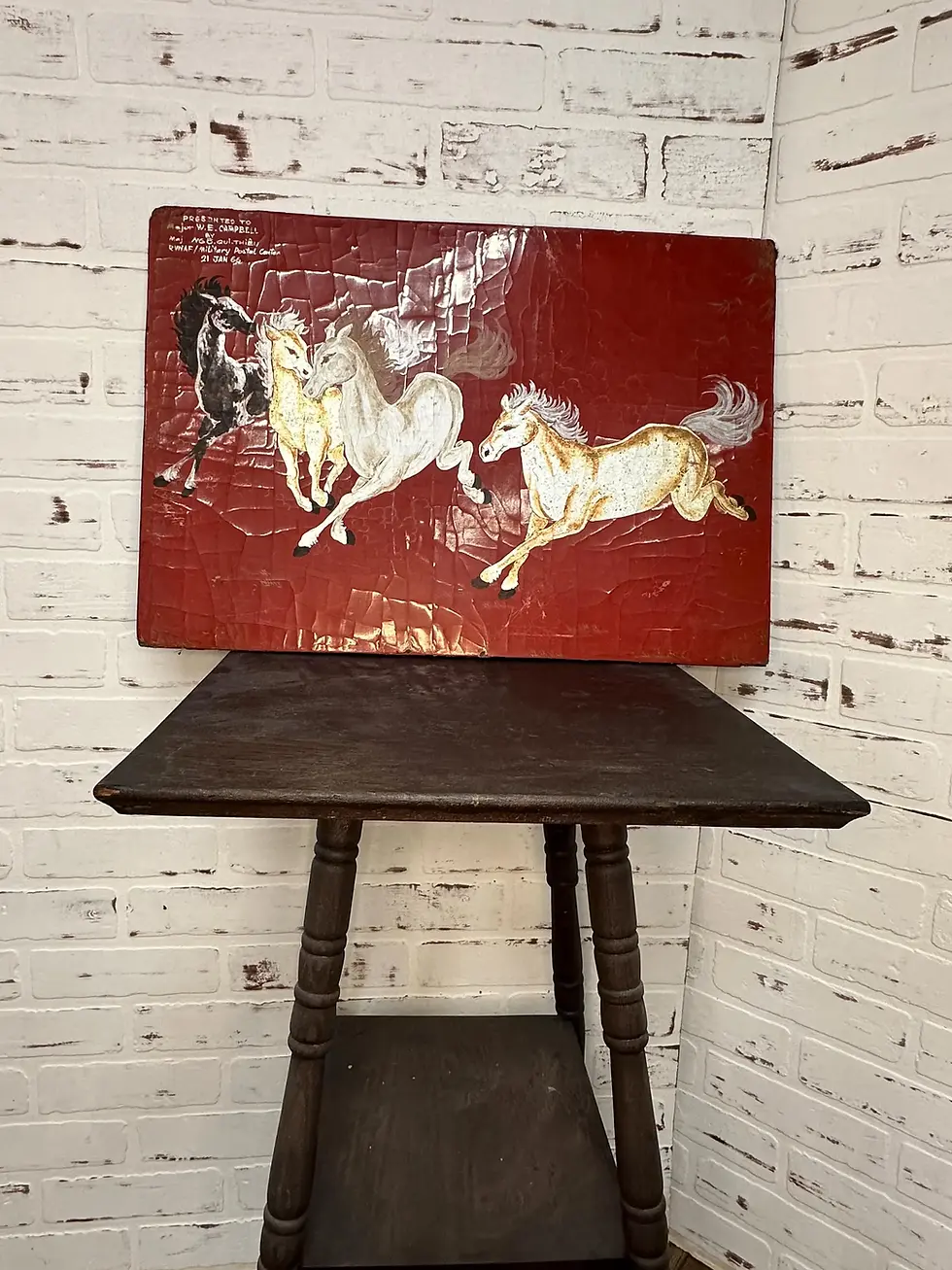 Thumbnail: Galloping Horse Painting, 1966 Vietnam War Era,  Major W. E. Campbell Gift