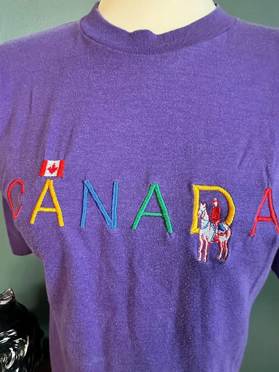 Thumbnail: Vintage CANADA T-shirt, 1990s Embroidered Shirt, Purple Canadian Tourist Shirt