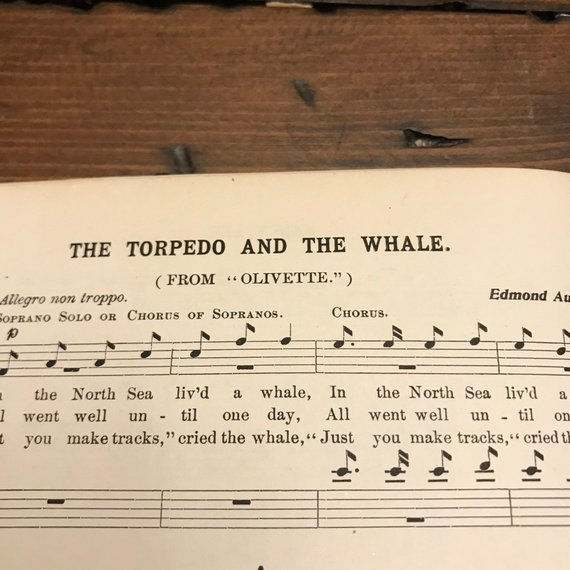 Thumbnail: Antique Sheet Music Book, 1909, Choir Teacher, Chorus Book, Pirates of Penzance