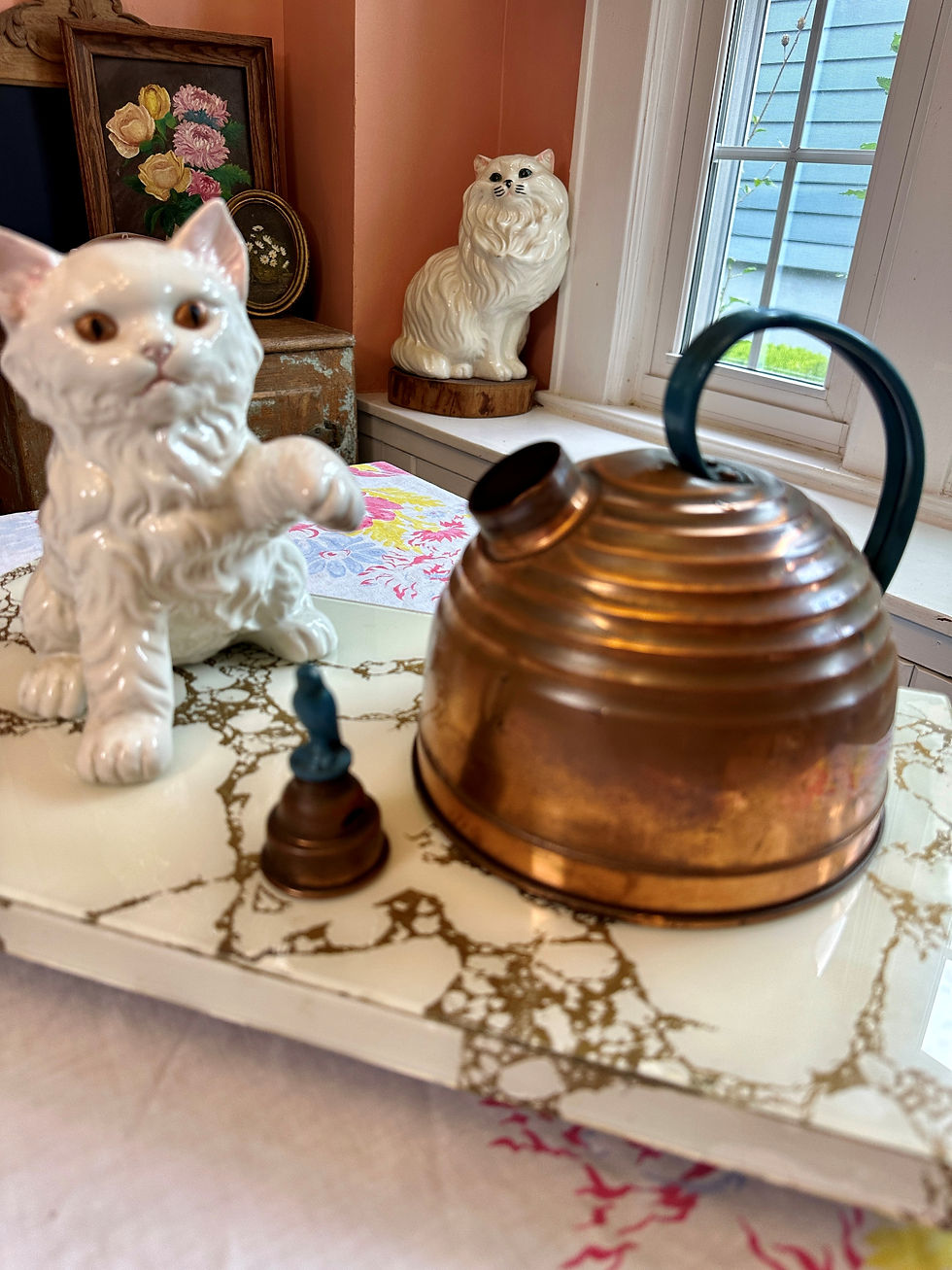 Thumbnail: Vintage Copper Kettle, Beehive Whistling Kettle, Teapot, 1930s-1950s (HG-A148)