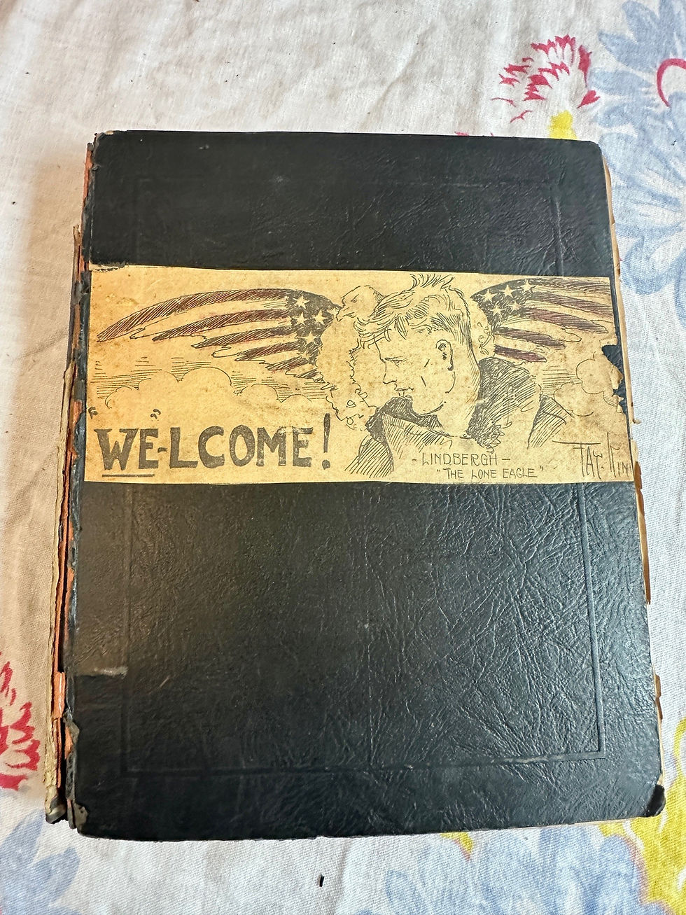 Charles Lindbergh Scrapbook, Amelia Earhart News Articles, Aviation History