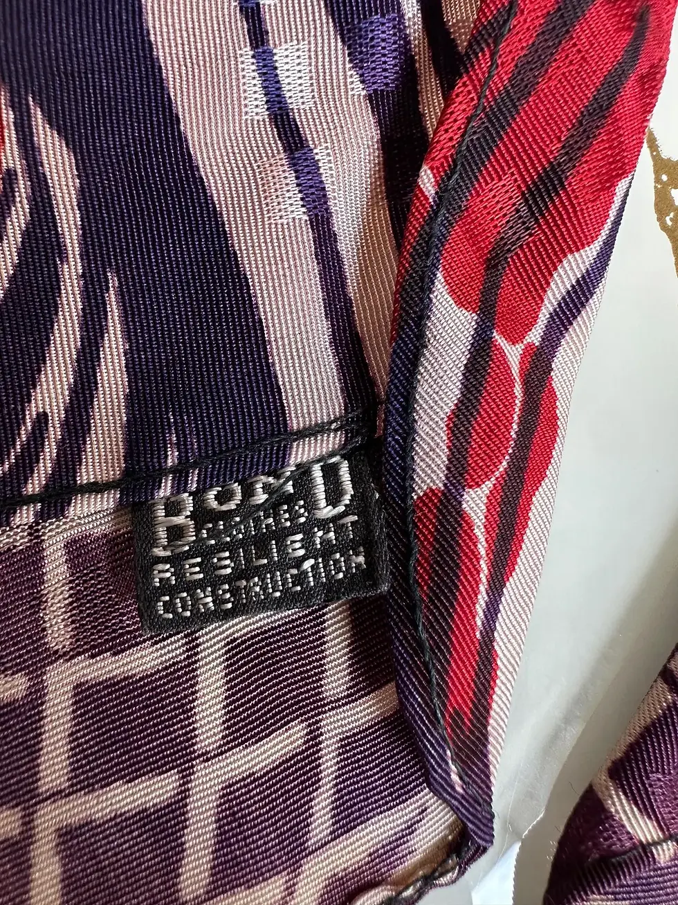 Thumbnail: Vintage Necktie, 1940s/1950s Skinny Tie, Red and Blue, Abstract, Tropical