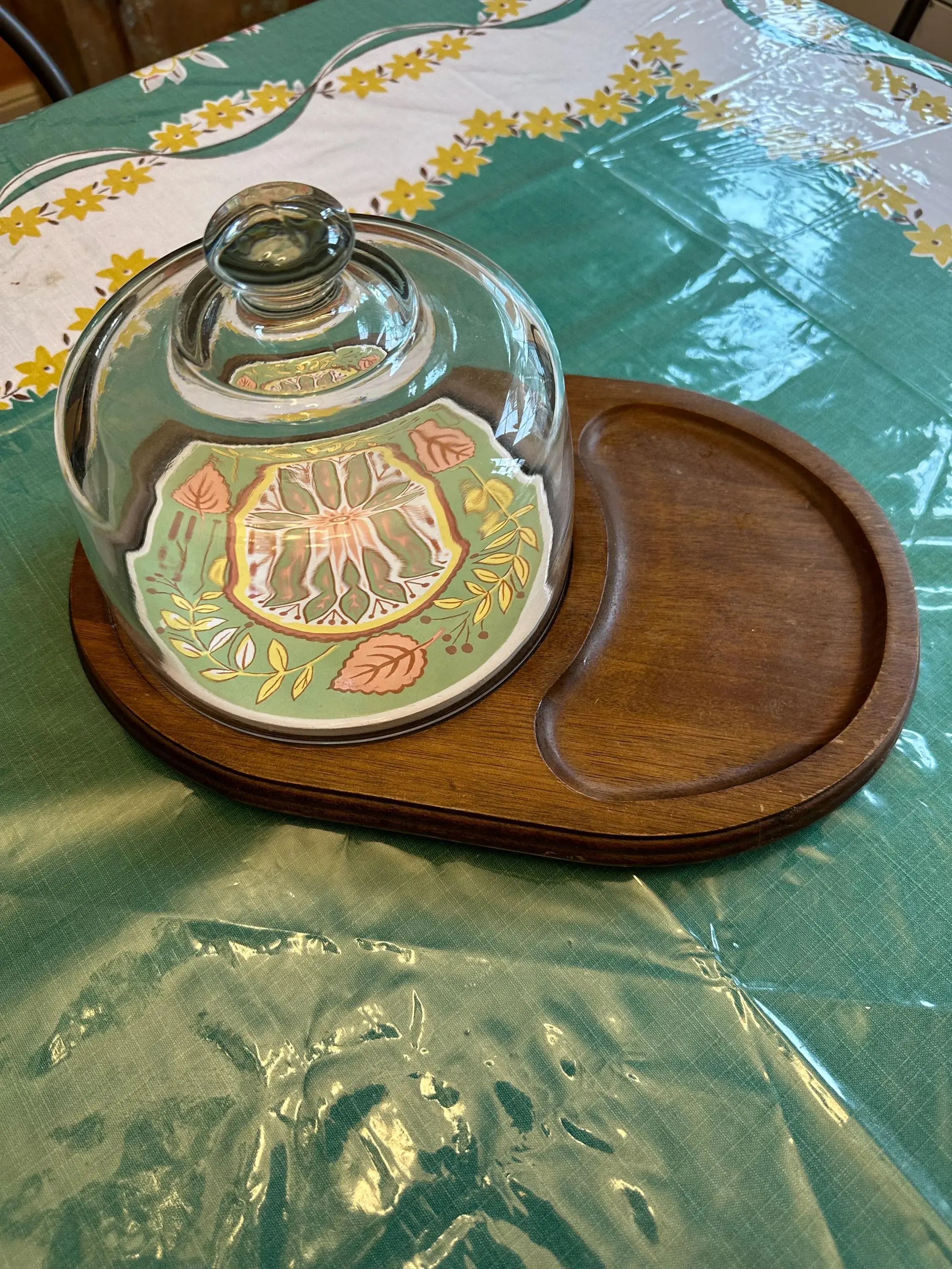 Mid Century Himark Appetizer Tray, Charcuterie Board, Glass Dome (HG-A072)