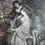Thumbnail: Antique Print, Lancelot and Elaine, Medieval Scene, Knight in Armor, King Arthur