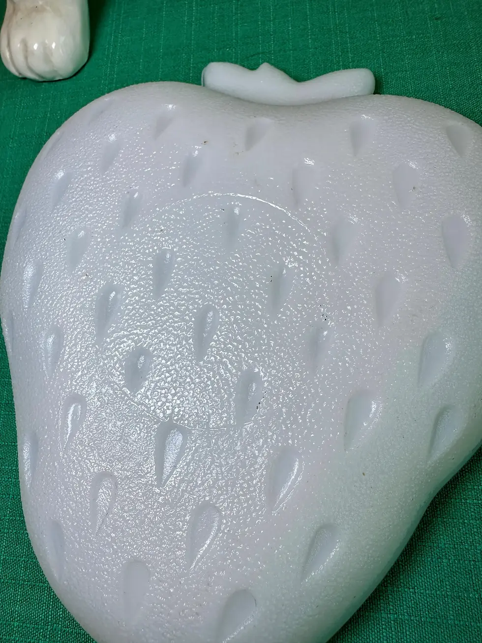 Thumbnail: Vintage MCM Milk Glass, Hazel Atlas Strawberry Dish, 1950s Decorative Plate