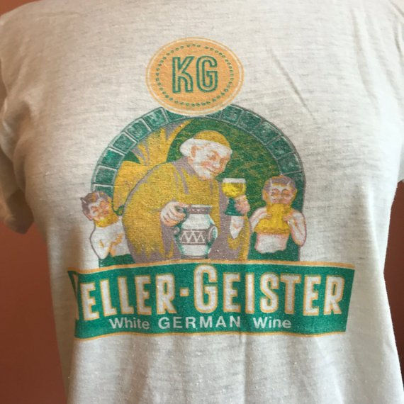 Thumbnail: Vintage T-Shirt, 70s Tshirt, Keller-Geister White German Wine, Beer Shirt