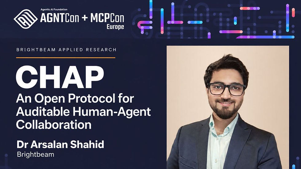Poster for Dr Arsalan Shahid's presentaton at AGNTCon and MCPCon