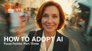 womans face with text how to adopt ai