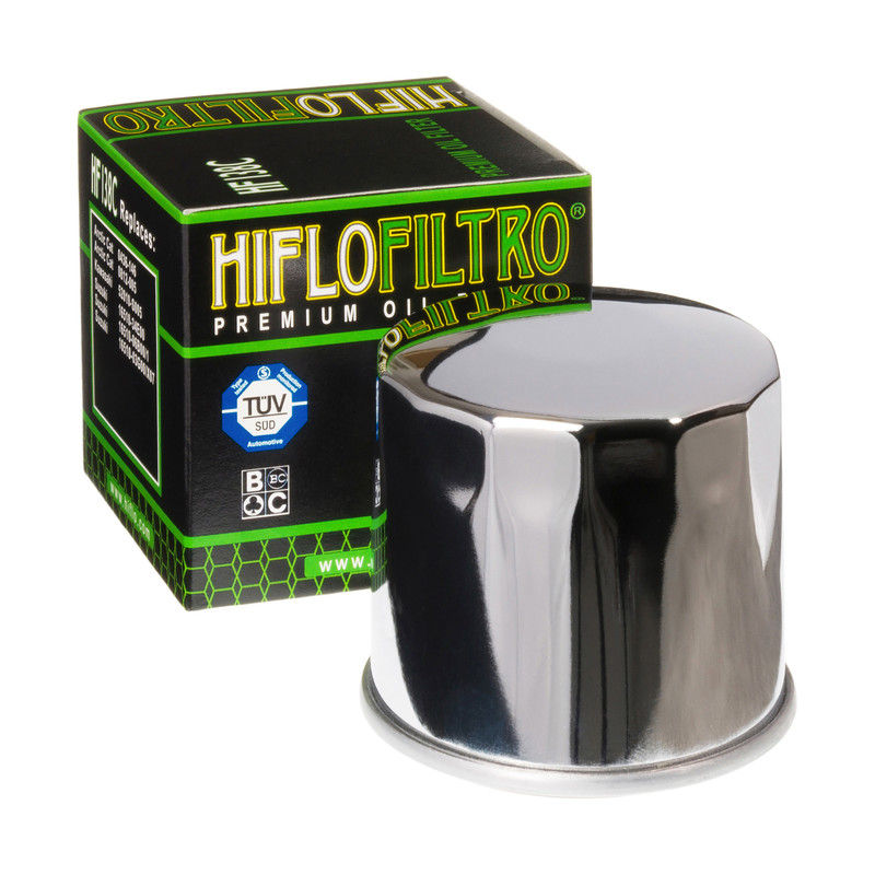 Hiflofiltro HF138C Oil Filter - Chrome Finish