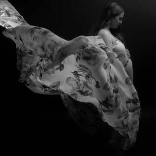 Flowing fabric maternity photoshoot in Dallas Fort Worth luxury portrait studio