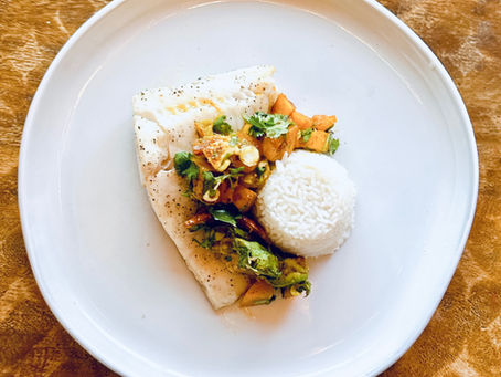 Baked Sablefish with Warm Mango Salsa