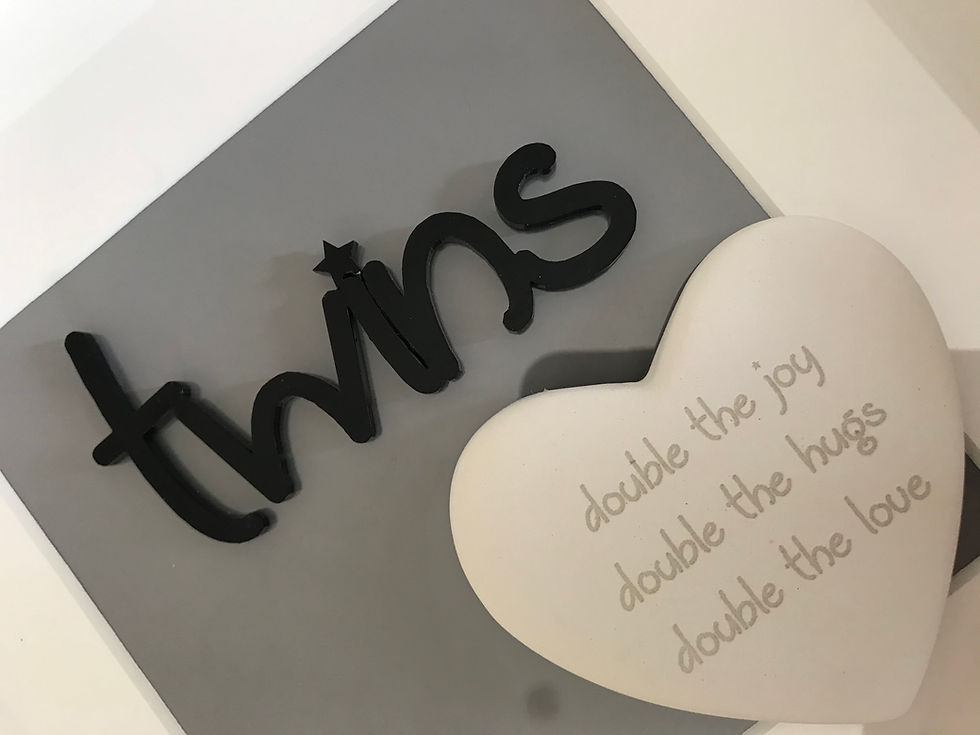 Thumbnail: Twins Framed Ceramic Heart
