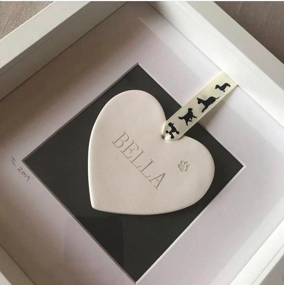 Framed Ceramic Hearts "Pet Name"