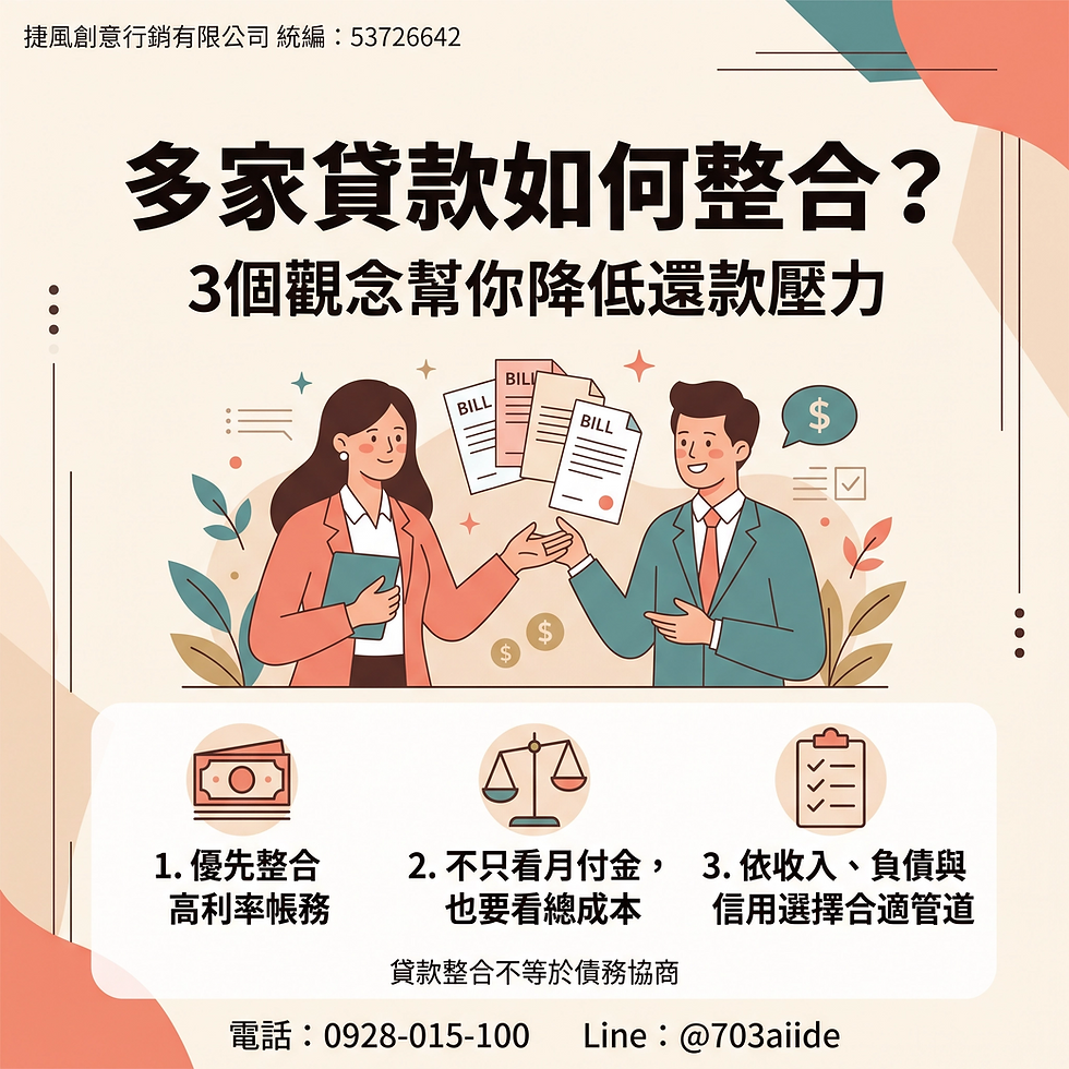多家貸款如何貸款整合?三個觀念幫你降低還款壓力