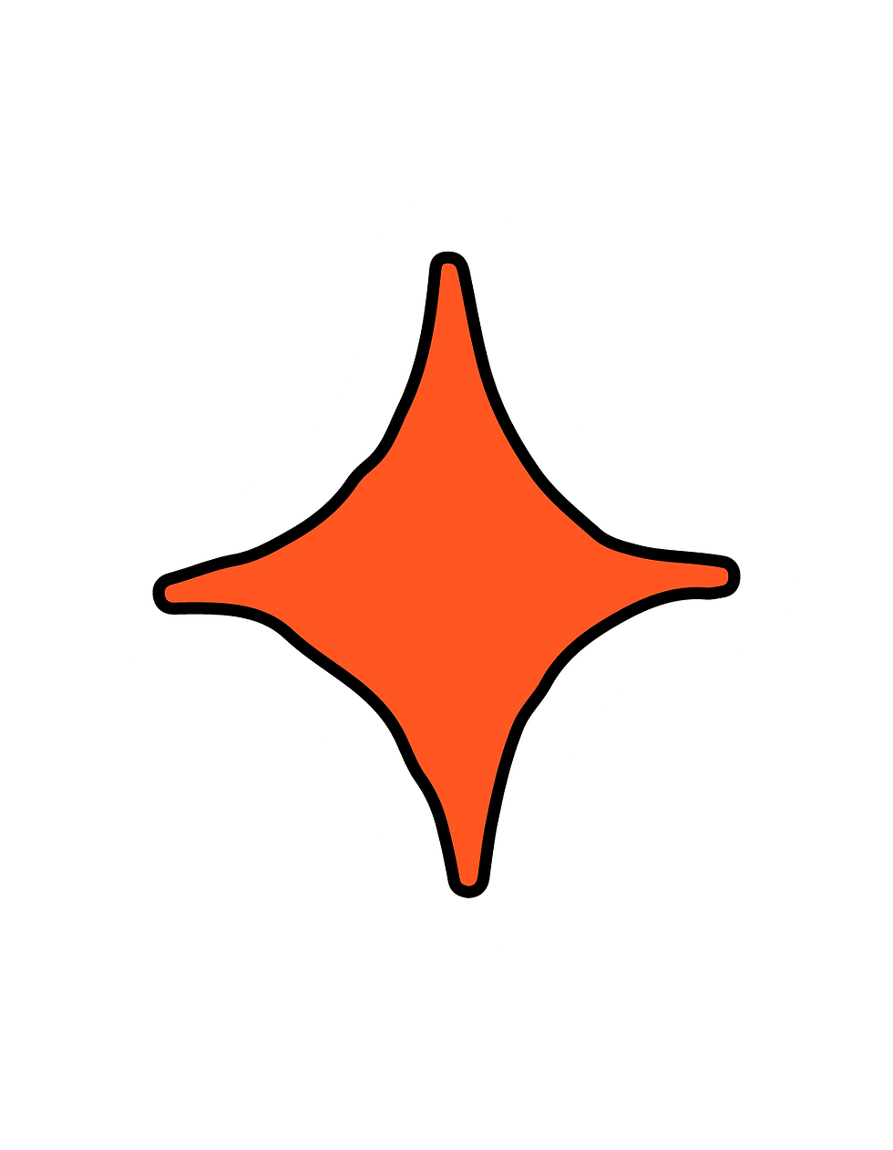 orange 4 legged star illustration