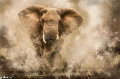 Raging Elephant Bull charging final.jpg