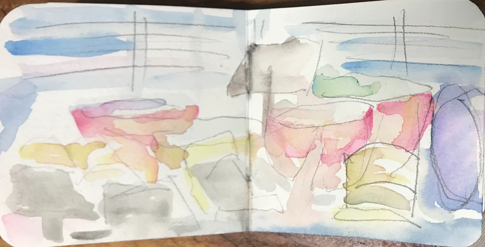 Layers of pigment capture a different feeling than lines alone.