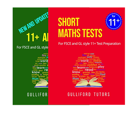 Short Maths Tests and 11+ Algebra  book covers