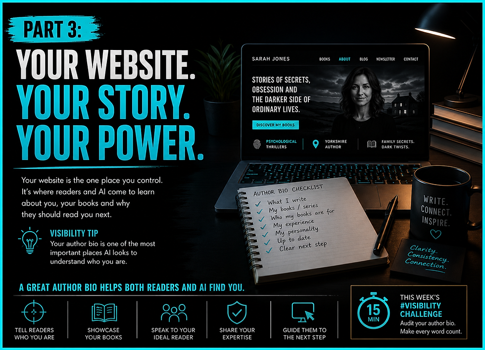 GET FOUND BY READERS, GOOGLE AND AI (+ HOW TO WRITE YOUR AUTHOR BIO.) 