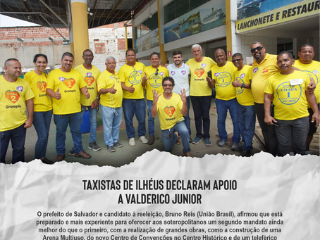 Taxistas de Ilhéus declaram apoio a Valderico Junior