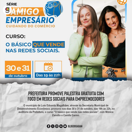 Prefeitura promove palestra gratuita com foco em redes sociais para empreendedores